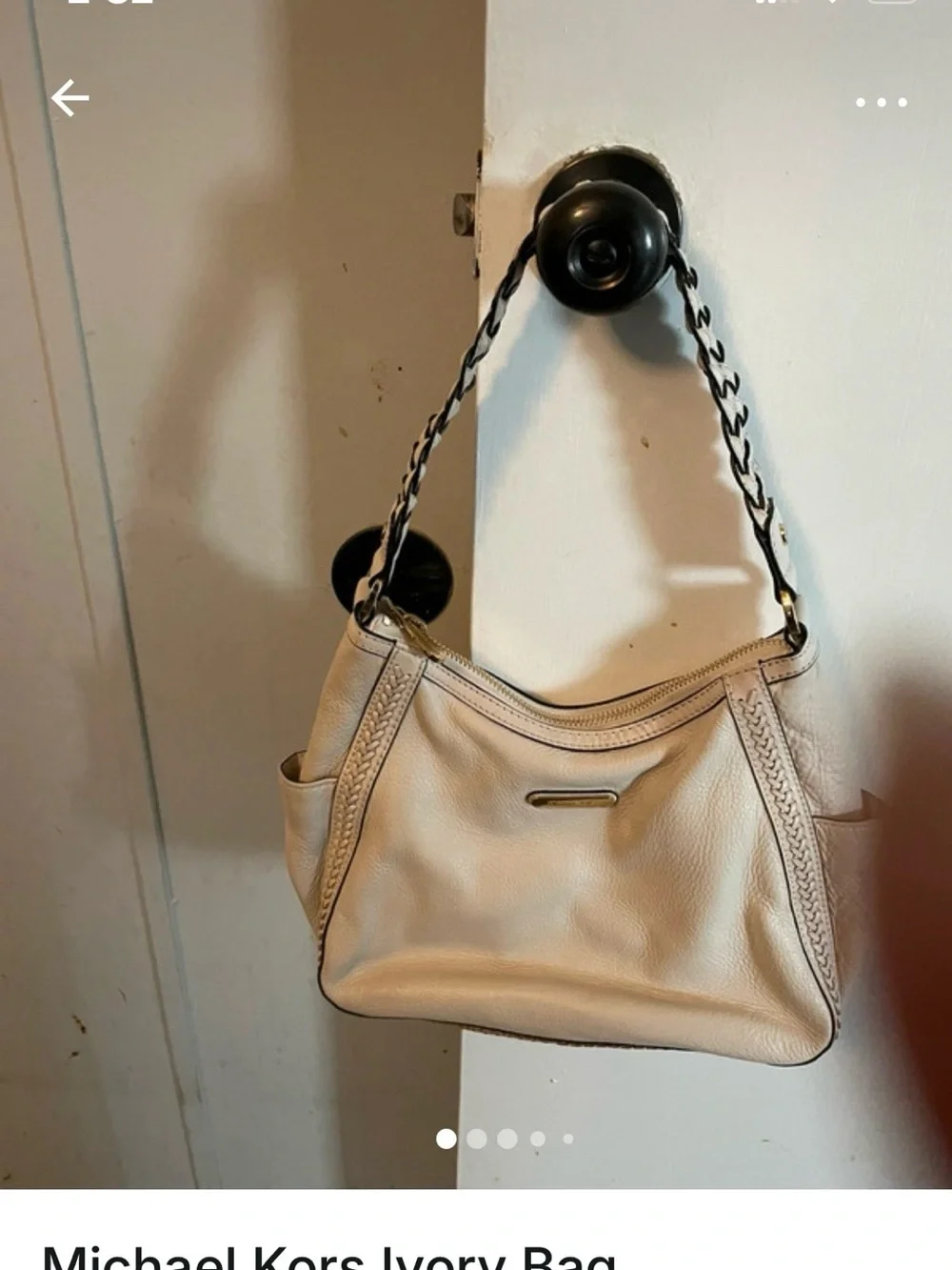 MICHAEL Michael Kors Light Pink Braided-Handle Leather Shoulder Bag